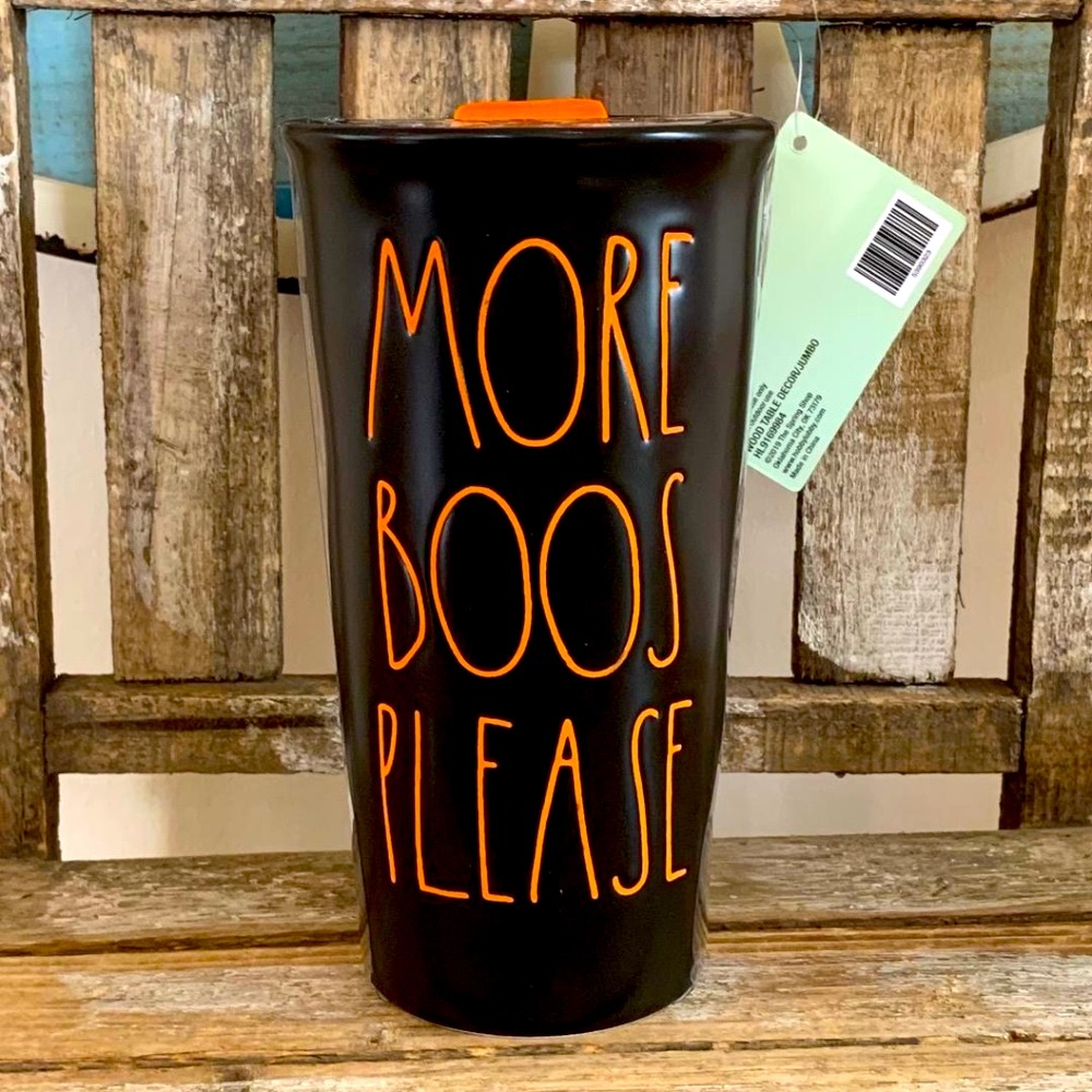 Rae Dunn Halloween MORE BOOS PLEASE Tumbler NWT